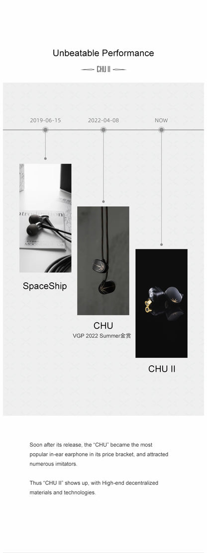 Moondrop CHU II Wired IEM Earphones with Dynamic Driver, CHU2 HiFi In-Ear Monitor Headphones, Detachable 0.78mm Cable Earbuds