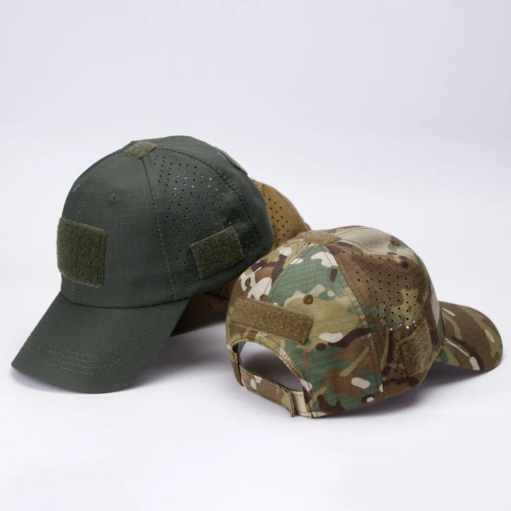 Cappellino da baseball casual sportivo traspirante con motivo mimetico da uomo, cappello da sole per appassionati di stile militare, cappello tattico, cappello da addestramento militare, cappello a secchiello