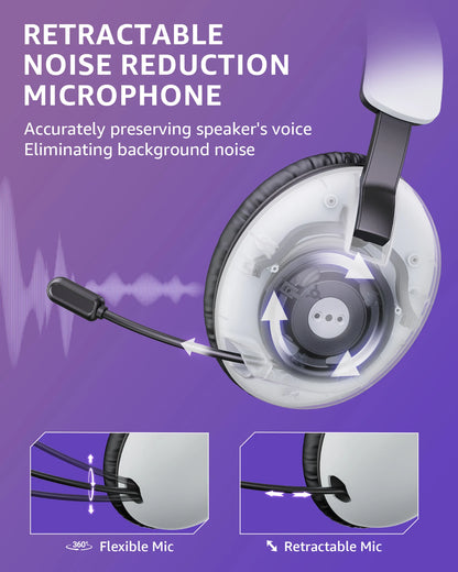 Acinaci BL500 Wireless Gaming Headset 2.4G Bluetooth 5.3 & Wired – Noise Cancelling Mic, 30H Battery, 50mm Drivers for PC, PS5, PS4