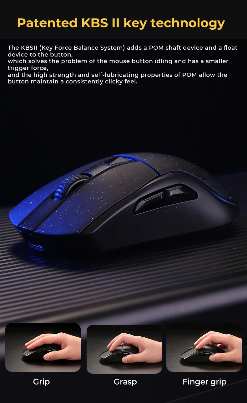 DAREU A950 Tri-Mode Wireless Gaming Mouse with Charging Dock, Bluetooth, 2.4G & Wired RGB Gaming Mouse, 12000 DPI Ergonomic Gaming Mouse for PC & Laptop