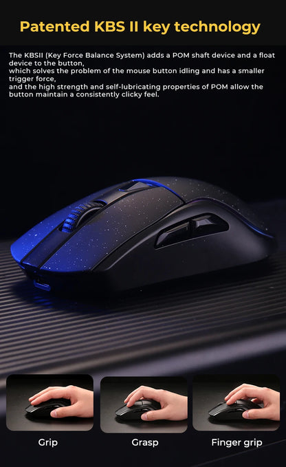 DAREU A950 Tri-Mode Wireless Gaming Mouse with Charging Dock, Bluetooth, 2.4G & Wired RGB Gaming Mouse, 12000 DPI Ergonomic Gaming Mouse for PC & Laptop