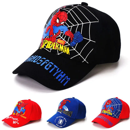Figurka z anime Marvela Spider-Man – czapka z daszkiem z motywem kreskówkowym, bawełna i poliester, czapka z daszkiem dla chłopców i dziewcząt, akcesoria do nakryć głowy, prezent urodzinowy dla dzieci