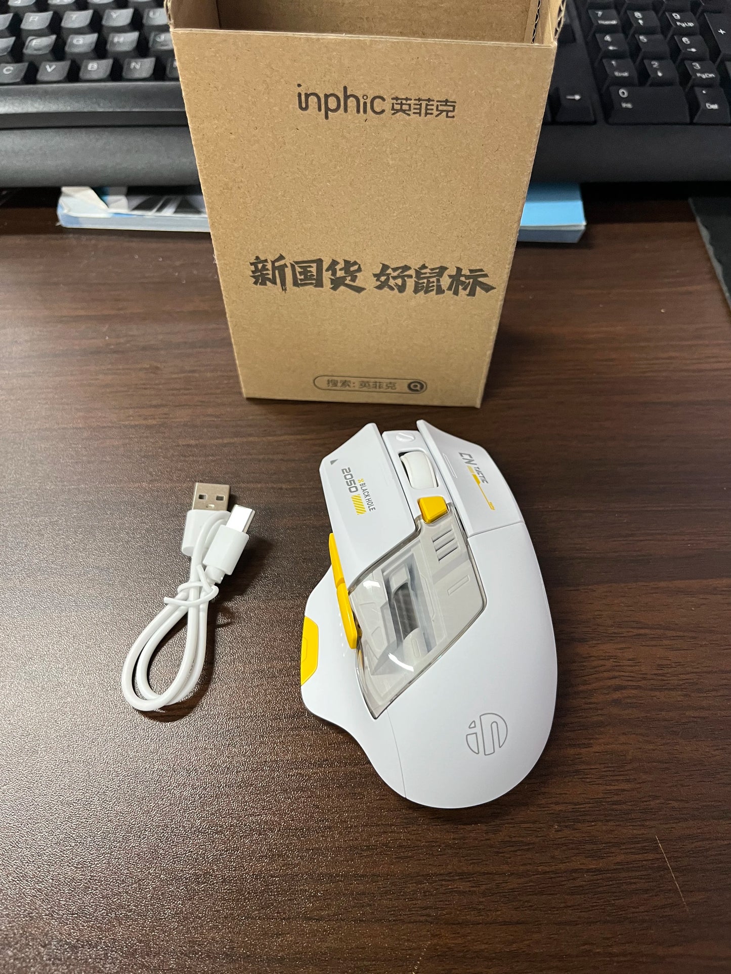 Inphic A9 Bluetooth Wireless Mouse Rechargeable Silent Gaming Mouse, 3-Mode Bluetooth 5.0 & 2.4G Wireless Mouse, Adjustable 2400 DPI RGB Mouse for Laptop, Tablet & PC