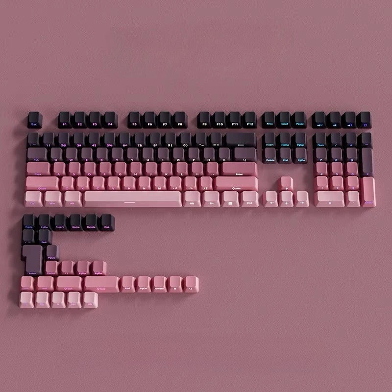 Daylight Cherry Keycaps PBT Translucent Gradient Keycaps for MX Mechanical Keyboards, Side Engraved Cherry Profile PBT Keycap Set
