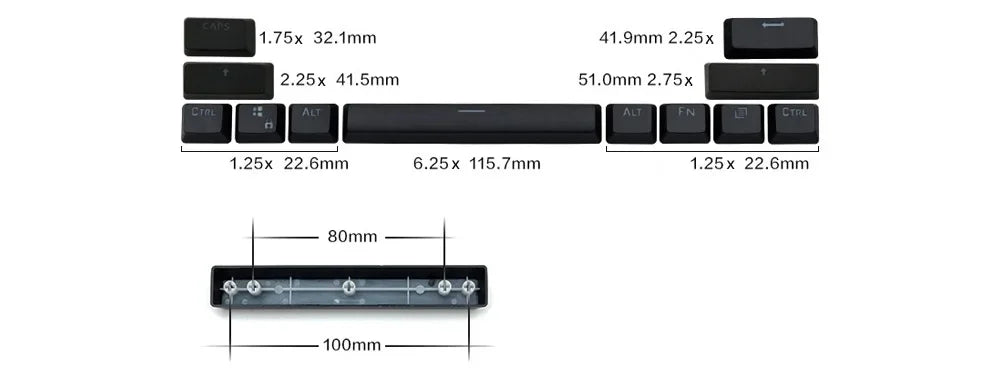 108 Keys ABS Keycaps Black Backlight OEM Profile Suit for 61 87 104 Mechanical Keyboard Anne Pro 2 GK61 SK61 GK64 PC Game Ajazz