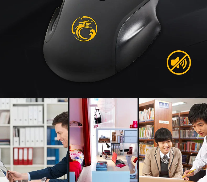 Silent 2.4G USB Wireless Mouse for Laptop, Computer & Mac, Optical Wireless Mouse with Adjustable DPI, Soundless Portable Mouse for Office & Home