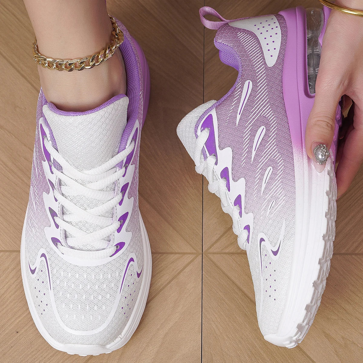 Sneaker Women Walking Shoes Womens Fashion Air Cushion Mesh   Breathable Tennis Sport Shoes