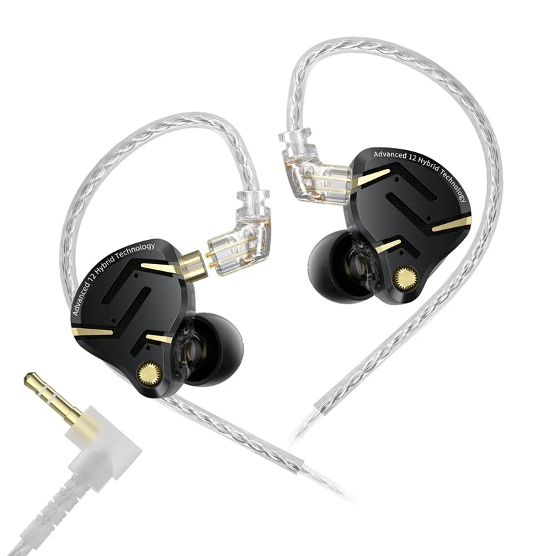 Auriculares intraaurales híbridos KZ ZS12 PRO 2 – Auriculares gaming con cable, graves HiFi y drivers superlineales
