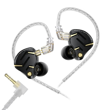 Auriculares intraaurales híbridos KZ ZS12 PRO 2 – Auriculares gaming con cable, graves HiFi y drivers superlineales