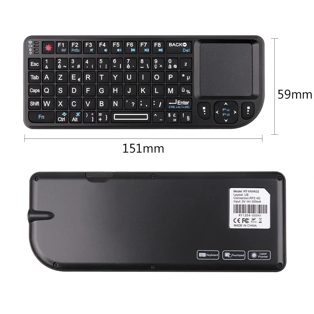 A8 Mini Wireless Keyboard 2.4G RF Backlit Touchpad Russian English Keyboard For MacBook iPad PC Tablet USBRechargeable Air Mouse