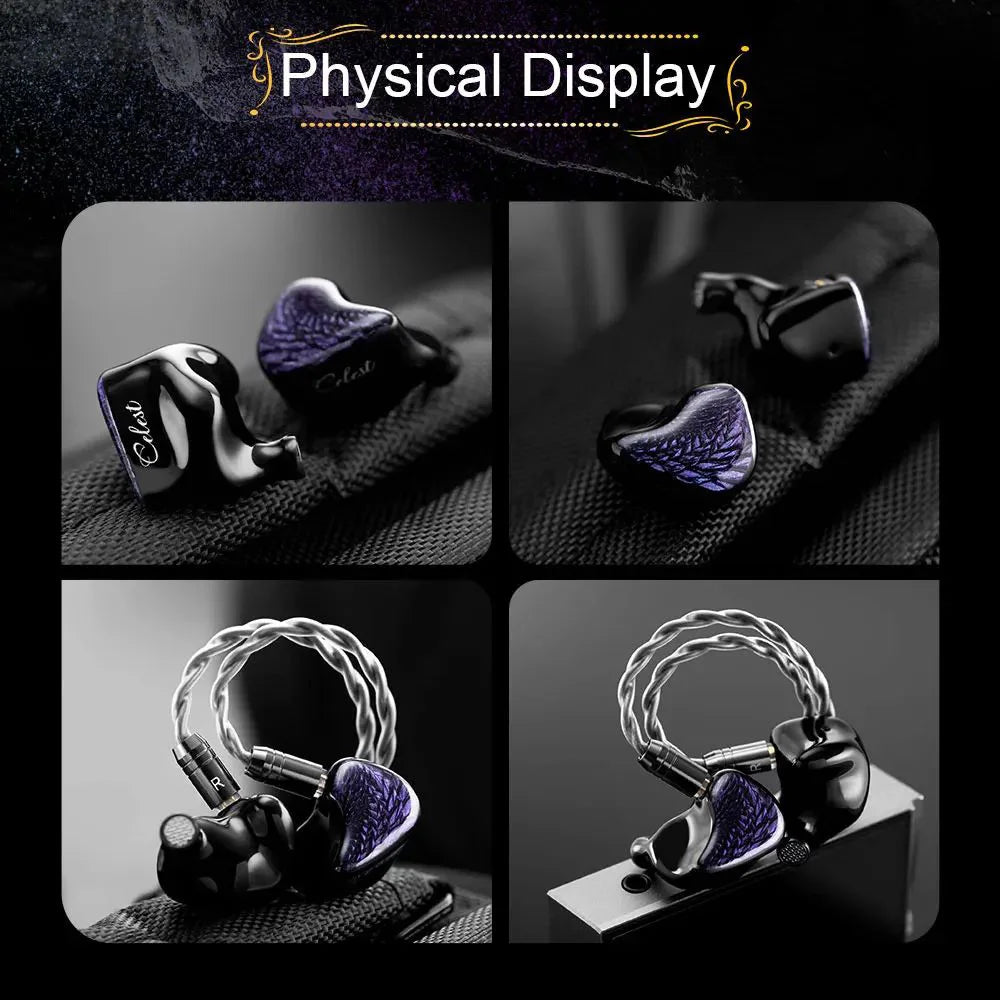 Kinera Celest Wyvern Black Dragon In-Ear HiFi Earphones 10mm LCP Dynamic Drive Music Gaming Earphones 3.5mm Type-C Lightning MIC