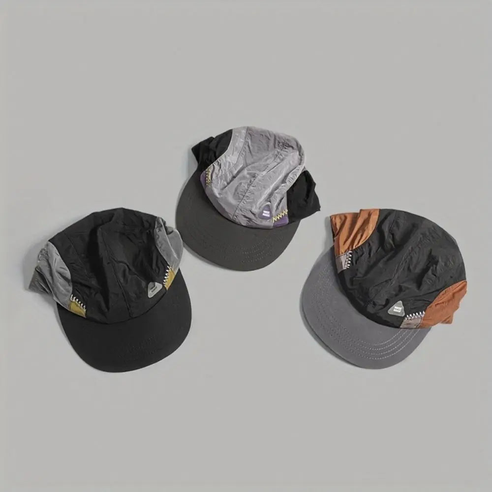 Color Matching Baseball Cap Flat-brimmed Breathable Quick-drying Hat Drawstring Summer Thin Sun Protection Caps Hiking Hats