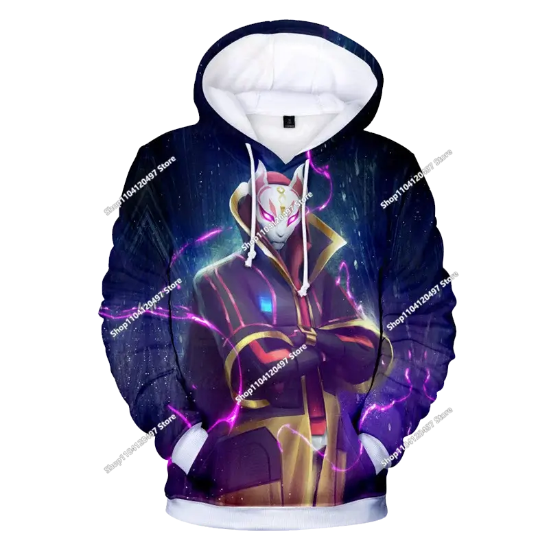 Sweatshirts com capuz para rapaz e rapariga Fortnite, pullover infantil com impressão 3D, sweatshirts com capuz Battle Royale para homem, moda de outono, roupa infantil