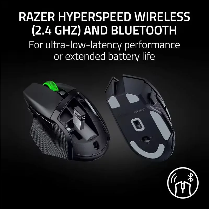 Razer Basilisk V3 X HyperSpeed Wireless Gaming Mouse, 18K DPI Optical Sensor, Chroma RGB, HyperSpeed 2.4GHz & Bluetooth Ergonomic Gaming Mouse
