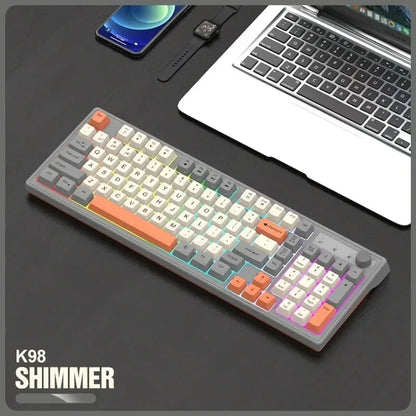 2.4G Wireless Mechanical Feel Keyboard Bluetooth 5.0 Dual Mode Keyboard With RGB Backlight for Desktop PC Office/Game Keyboard