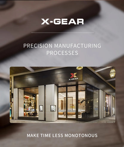 X-GEAR Men Luxury Watches Full diamond dial Diamond bezel Mechanical Watch Luminous Date Week Display Stainless Steel Case Strap