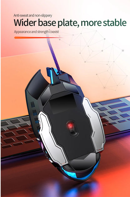 USB Wired Gaming Mouse 6-Button Ergonomic Gaming Mouse with Adjustable DPI, RGB Backlit Optical Gaming Mouse for PC, Laptop & Desktop