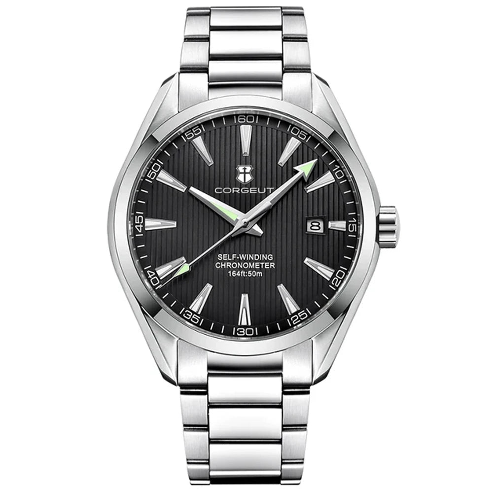 Luxury NH35 Corgeut Watch Men's 41mm Sport Clock Automatic Mechanical Wristwatch Sapphire Steel Band