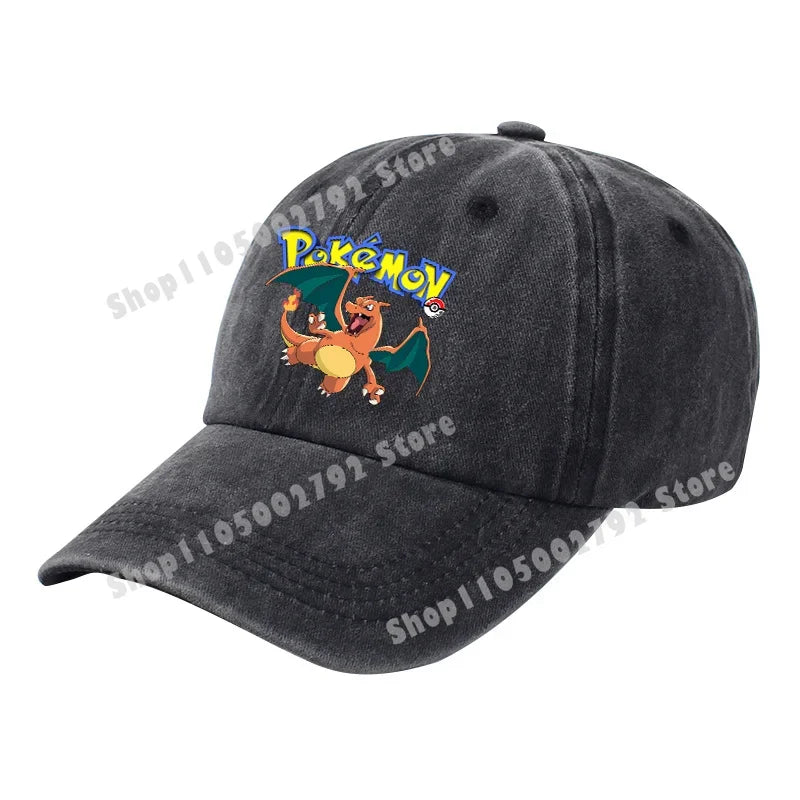 Pokémonové baseballové čepice Pikachu Kawaii Anime postavičky Sluneční klobouky Letní outdoorové sluneční klobouky pro rodiče a děti Módní kšiltovka s kachním jazykem Dárek