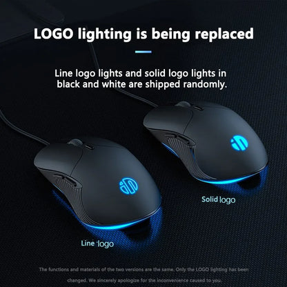 INPHIC B2 trådbunden USB-mus, tyst kontors- och gamingmus för PC och bärbara datorer