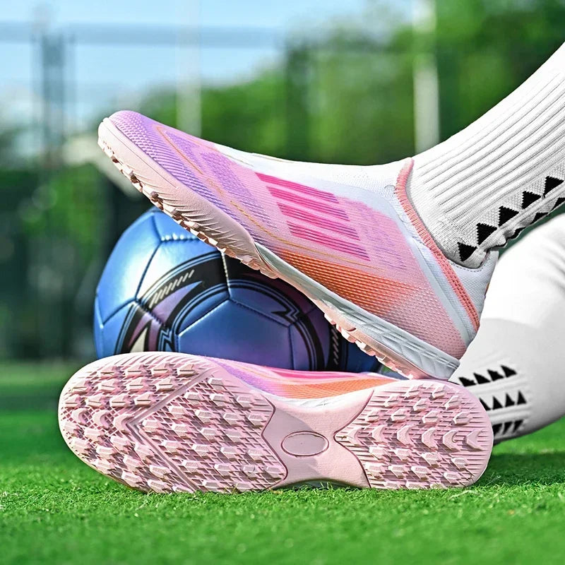 Nouvelles chaussures de football pour hommes, crampons longs d'entraînement, chaussures de football pour matchs en extérieur, crampons pour garçons et adultes, respirantes, antidérapantes, confortables pour le sport