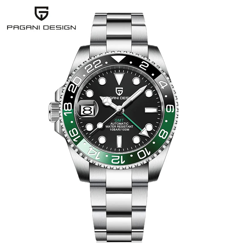 PAGANI DESIGN 40MM GMT Watches for Men Luxury Sapphire AR Mechanical Watch Ceramic Bezel Automatic 100M Waterproof Gift watch