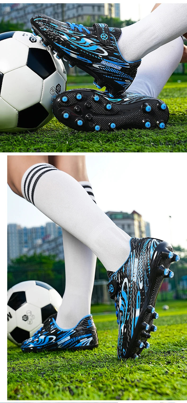 Chaussures de football pour enfants, garçons et filles, crampons d'entraînement, chaussures de football pour jeunes, chaussures de football pour petits/grands, chaussures de football professionnelles pour l'extérieur