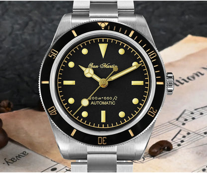 San Martin Vintage 38mm 6200 Diver Watch New Upgraded for Men Luxury NH35 Automatic Mechanical Sapphire Waterproof 200m Relojes