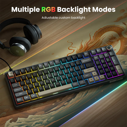 RK ROYAL KLUDGE R98Pro Gasket kabelgebundene mechanische Tastatur, 98 Tasten, RGB, Hot-Swap-fähig, abnehmbarer Button, Gaming-Tastatur mit PBT-Tastenkappen