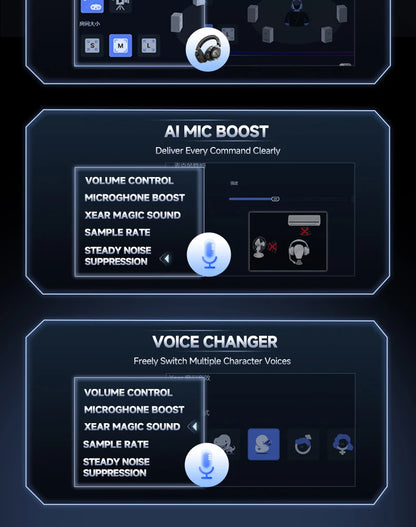 HAAYOT Wireless Gaming Headphones Bluetooth 5.3 with 53mm Titanium Drivers, 7.1 Virtual Surround Sound, Low Latency Gaming Headset for PC PS5 Mobile