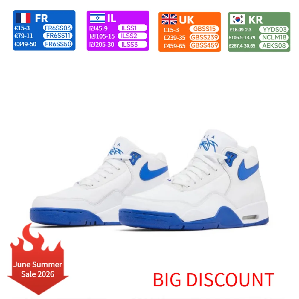 Nike Flight Legacy: zapatillas de baloncesto retro de caña media, cómodas y versátiles, para hombre, en blanco y azul, BQ4212-103