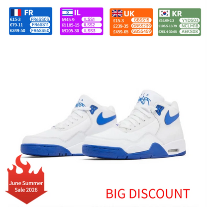 Nike Flight Legacy: zapatillas de baloncesto retro de caña media, cómodas y versátiles, para hombre, en blanco y azul, BQ4212-103