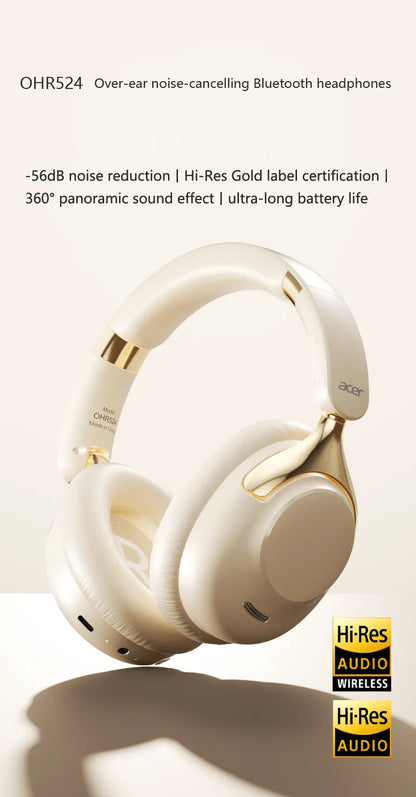 Acer OHR524 ANC Wireless Bluetooth Headphones 360° Surround Sound Gaming Headset with HD Mic, Noise Cancellation & 100H Battery