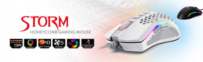 Redragon M808 Storm Lightweight RGB Gaming Mouse, Wired USB Gaming Mouse with 12,400 DPI Optical Sensor, 7 Programmable Buttons for PC Gaming