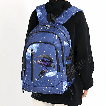 Mochila Fortnite Céu Estrelado de Grande Capacidade, Impermeável, com Compartimento para Portátil e Estampado de Personagem do Jogo, para Estudantes, Rapazes e Raparigas, Regresso às Aulas