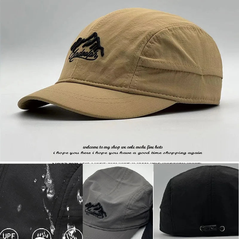 Gorra de béisbol para hombre con cabeza grande, parte trasera cerrada, ala corta de 5 cm, gorras ajustadas de malla, gorras elásticas totalmente cerradas, tallas 56-60 cm y 61-65 cm