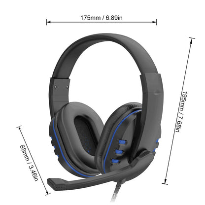 Casque de jeu filaire 3,5 mm, écouteurs pour musique, PS4, jeux PC, chat sur ordinateur avec microphone