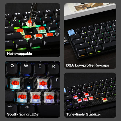 EPOMAKER Carbon60 60% QMK/VIA ANSI VIA Wired/Bluetooth 5.0/2.4GHz Wireless Portable Mechanical Keyboard Carbon Fiber Case