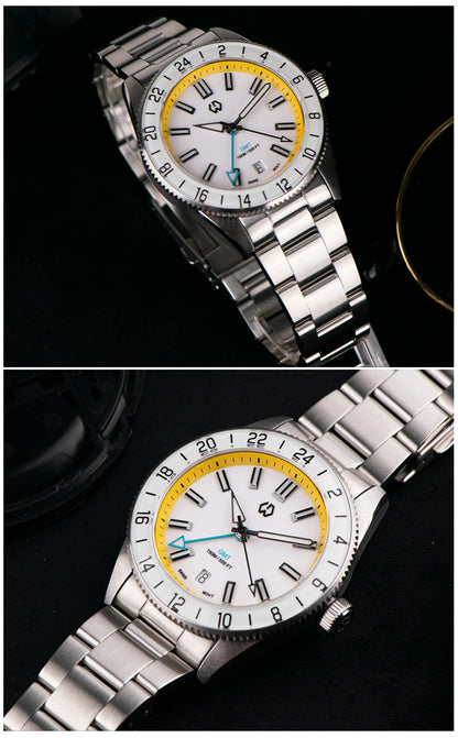 WSD9025 New man's Automatic Watch Quartz Swiss Movement BGW9 Luminous Bezel 4-Pin GMT 150 Meters Waterproof Diving