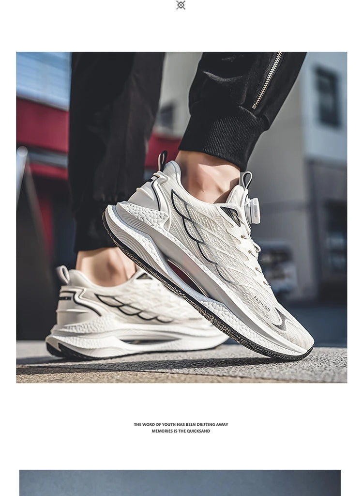 Zapatillas deportivas informales de verano transpirables para hombre, nuevas zapatillas de running de malla transpirable, modernas y versátiles, con hebilla giratoria, adecuadas para deportes al aire libre y para el día a día