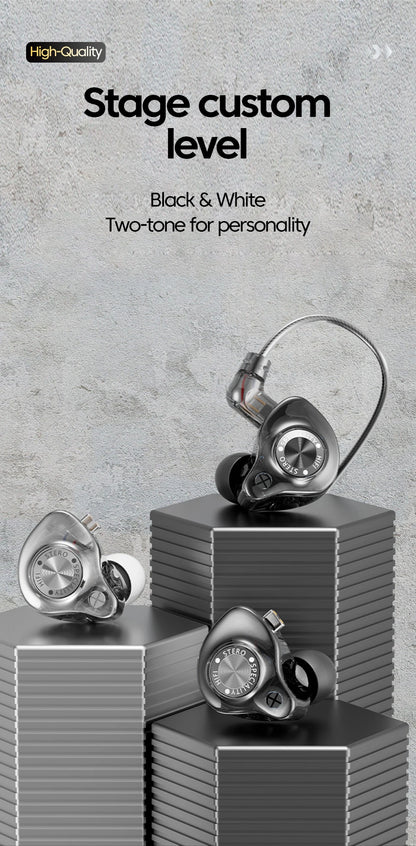 Original 15D Super Bass In-Ear Headphones with Mic – Type-C & 3.5mm AUX Wired Gaming Earphones, Noise Cancelling HiFi Deep Bass Headset for iPhone & Android