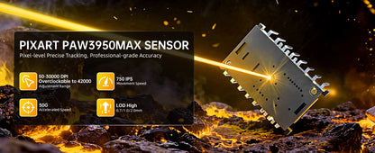 Mouse de gaming wireless ATTACK SHARK R11 ULTRA din fibră de carbon, 8000Hz, PAW3950MAX, 42000DPI, greutate redusă 49g, 20000FPS, Nordic 52840