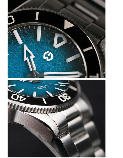 Upgraded Model Men's Automatic Watch Mechanical 3D Dimensional Luminous Watch Needle Ceramic Bezel 150 Meters Waterproof Diving