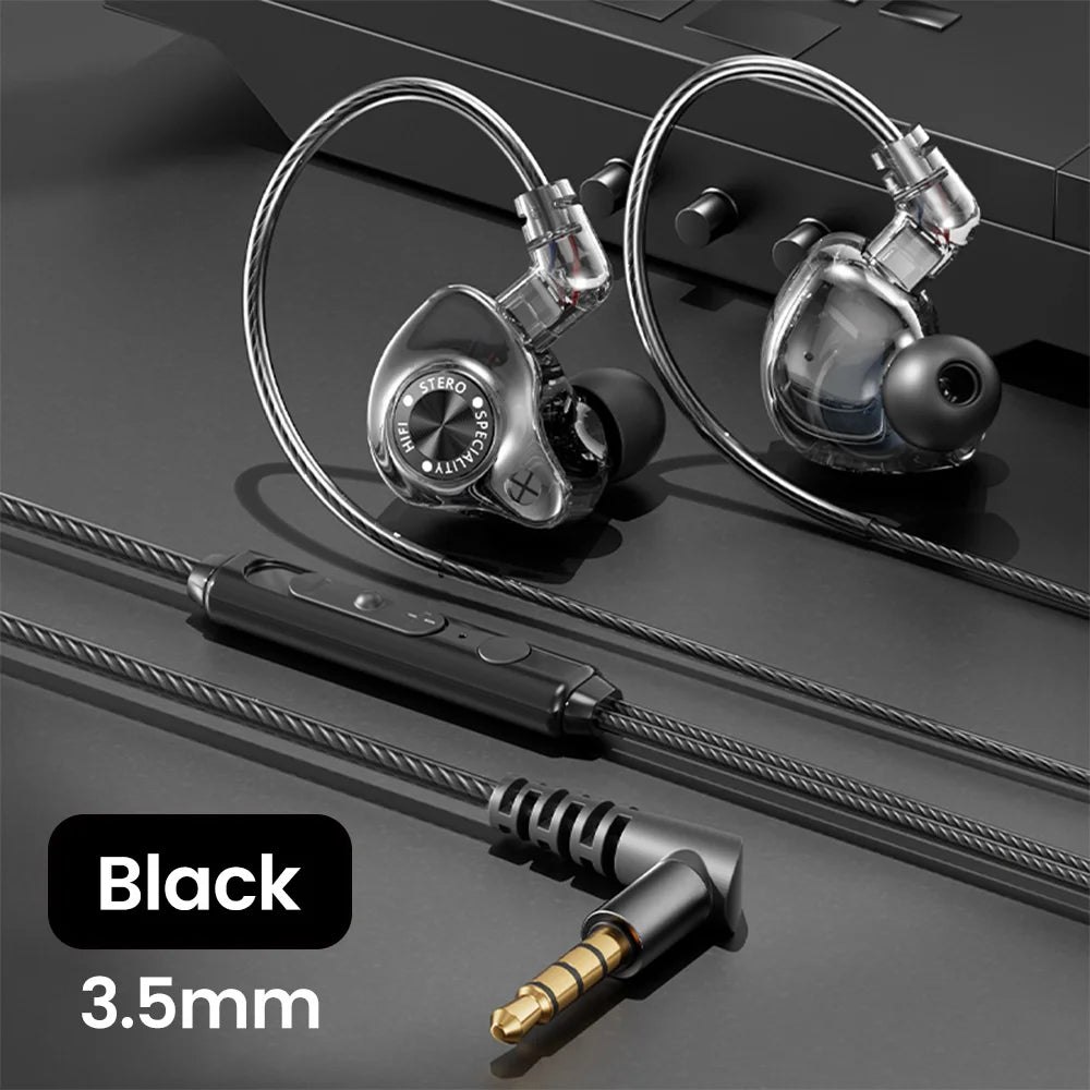 Original 15D Super Bass In-Ear Headphones with Mic – Type-C & 3.5mm AUX Wired Gaming Earphones, Noise Cancelling HiFi Deep Bass Headset for iPhone & Android