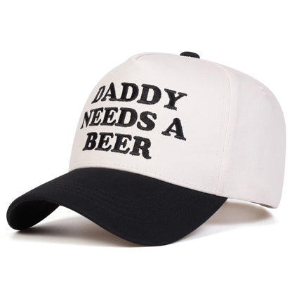 Cappellini da baseball unisex con ricamo "DADDY NEEDS A BEER", per primavera e autunno, da esterno, casual, regolabili, cappellino da sole, cappellino sportivo