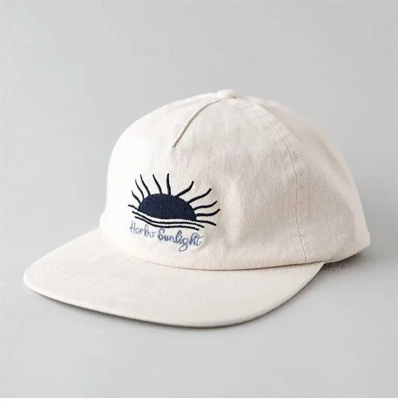 Casquette de baseball à visière plate mignonne pour femmes, hommes et adolescents, avec broderie « Sunrise », casquettes d'été et chapeaux de soleil
