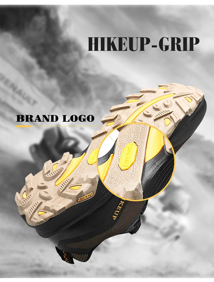 HIKEUP Chaussures de course en plein air pour hommes et femmes, antidérapantes, randonnée, camping, sports de trail, chaussures de sécurité pour hommes, confortables, baskets de trekking