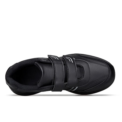 Men's Adjustable Hook and Loop Leather Sneakers Casual Sports Shoes White Sneakers Masculino Zapatillas Deportivas Tenis