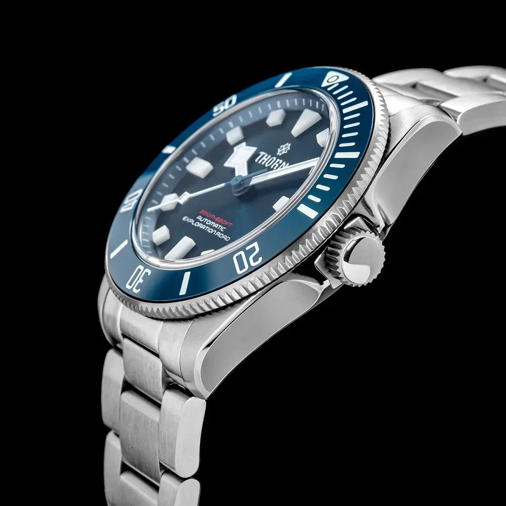 THORN 39mm Titanium Watch Men Homage Vintage PT5000 Movement Automatic Sapphire Crystal C3 Super Luminous 200M Waterproof Watch