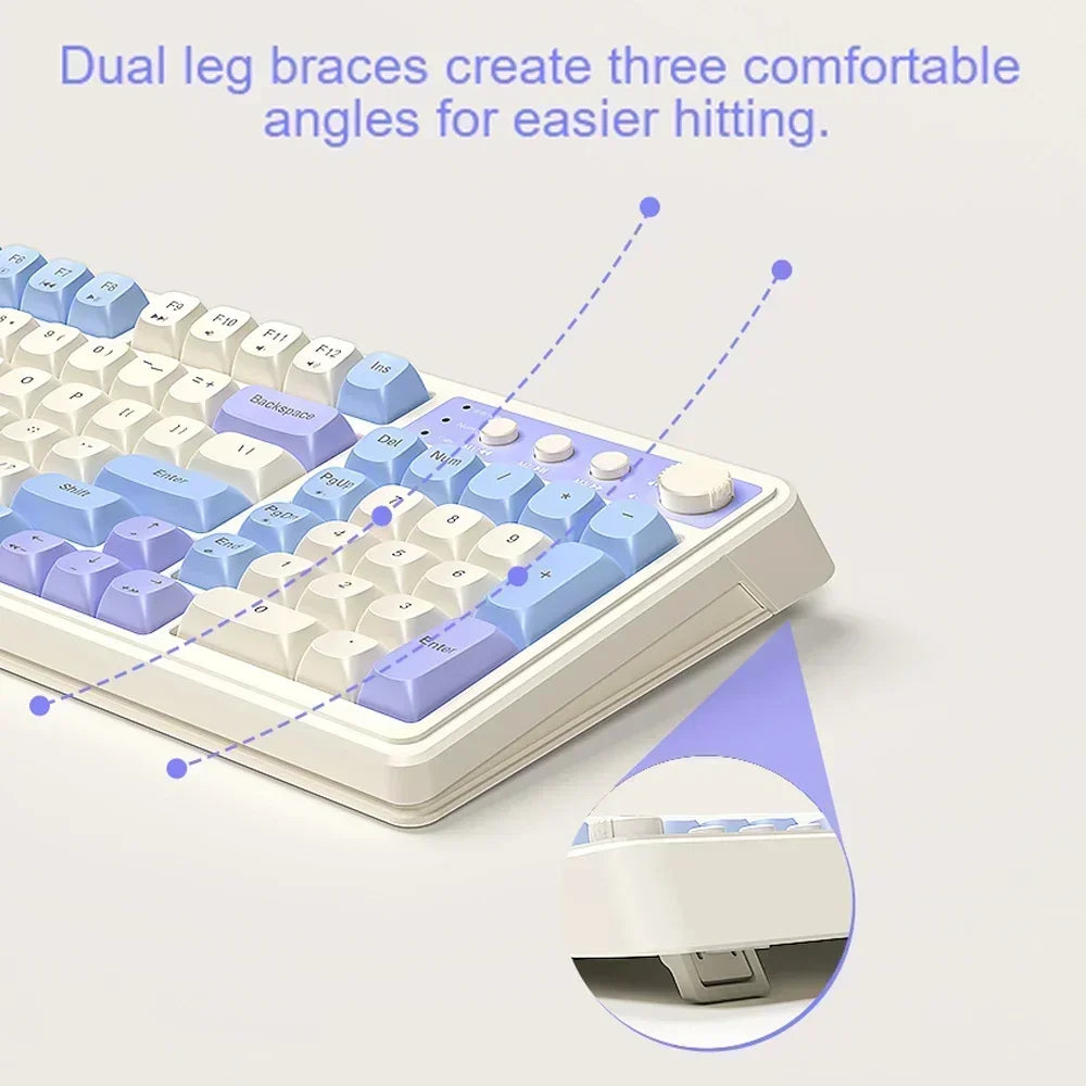 AULA S99 Keyboard 3-Mode Wireless Bluetooth Wired RGB Ergonomic 99-Key Typing Mute Gaming Keyboard Custom PC Accessories Gifts